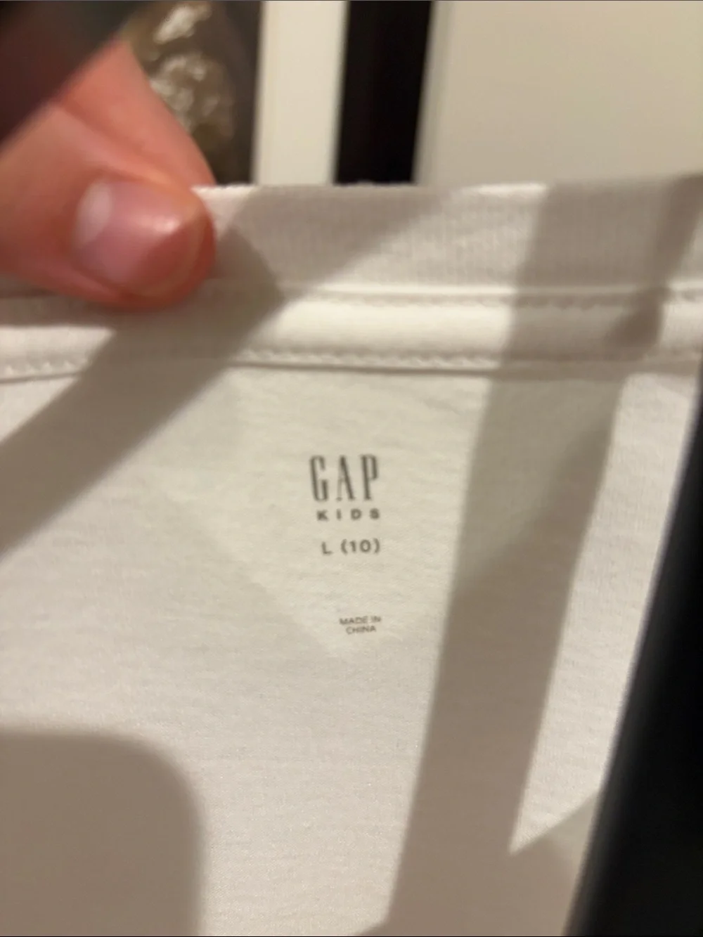 GAP White Graphic Tee with Red, Blue, Yellow Accents